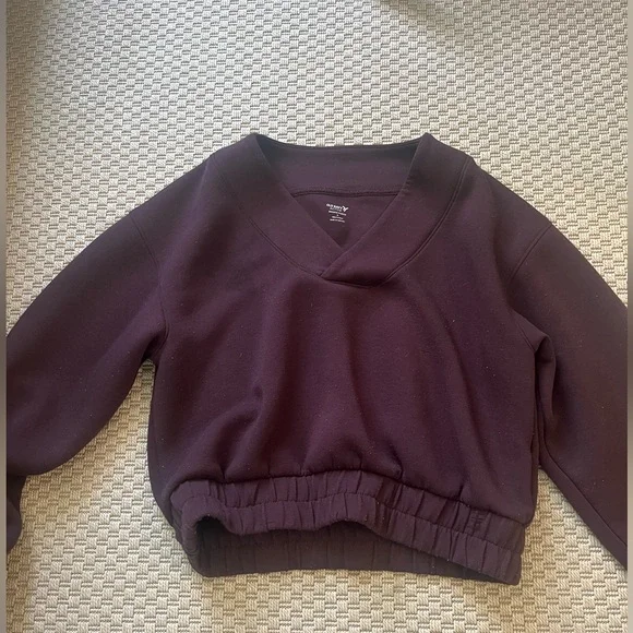 Old Navy Bounce Fleece V Neck Sweatshirt S and Sweatpants M Set in Boxwood - Picture 4 of 6